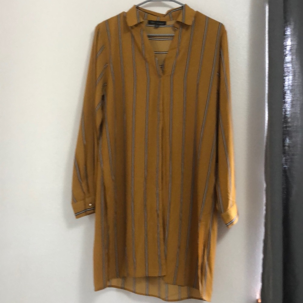 Mustard striped blouse